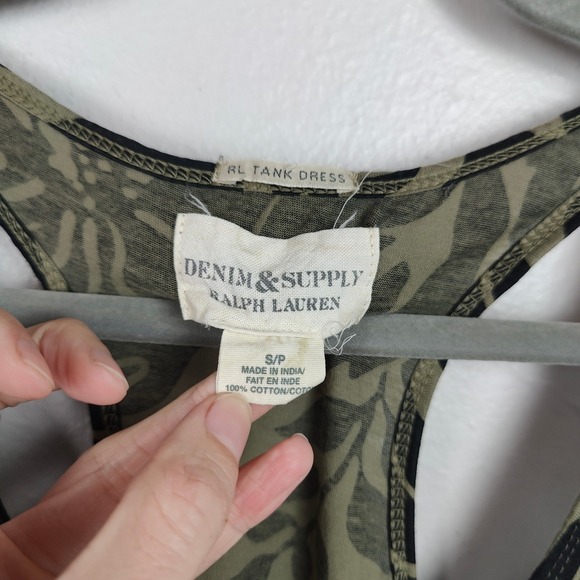 Denim & Supply Ralph Lauren Maxi Tank Dress Womens Small Black Green Floral Boho - Picture 4 of 8